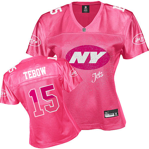 Jets #15 Tim Tebow Pink 2011 Women's Fem Fan Stitched NFL Jersey